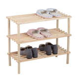 Houten schoenenrek