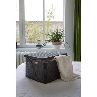 Curver style opbergmand met deksel 30l antraciet