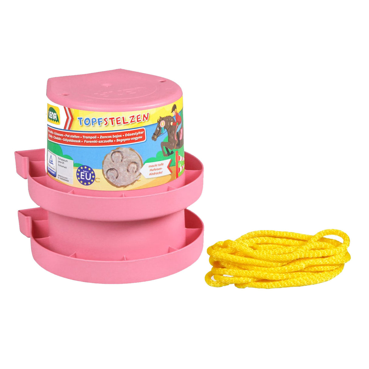 Roze loopklossen met hoefijzer afdruk