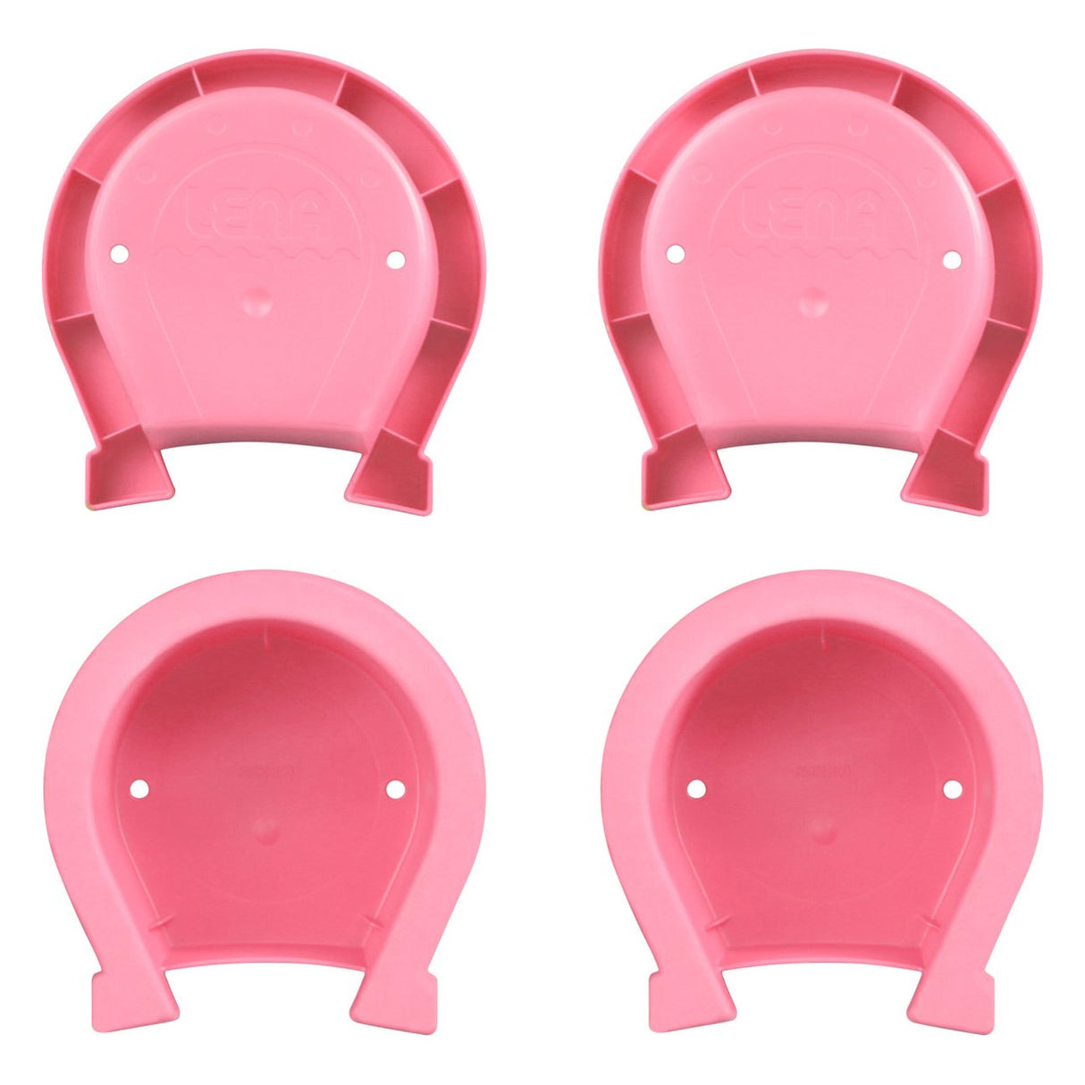 Roze loopklossen met hoefijzer afdruk