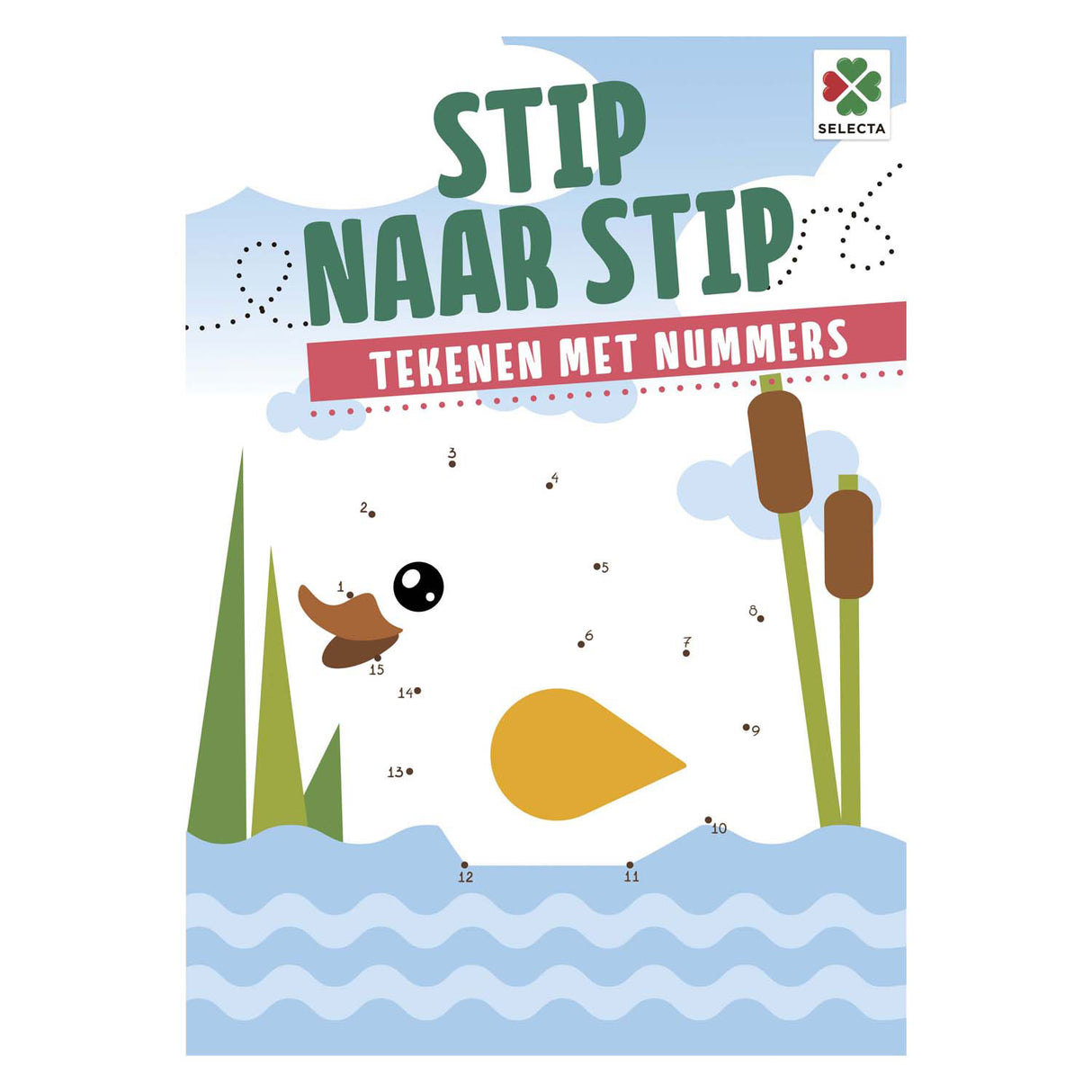 Selecta stip naar stip tekenen met nummers doeboek