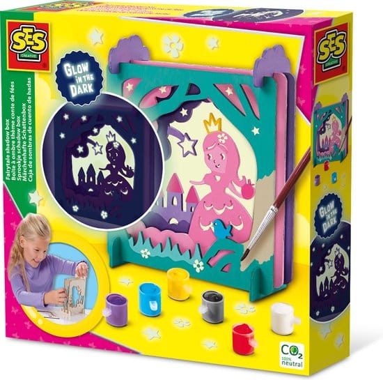 Ses sprookjes schaduw box maken glow in the dark