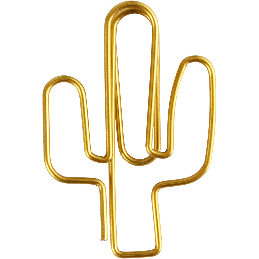 Creativ company clips, cactus, afm 40x30 mm, goud, 6 stuk 1 doos