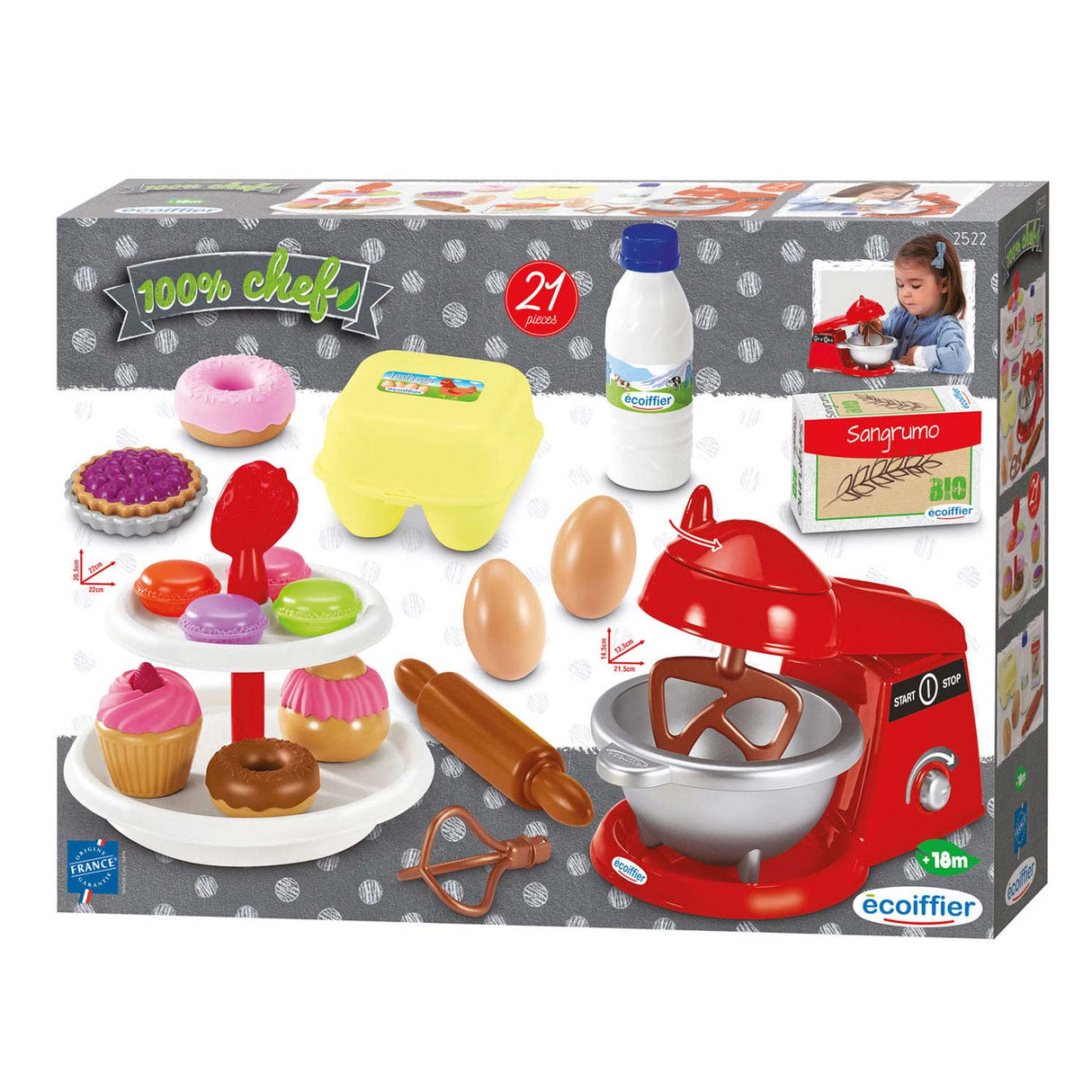 Ecoiffier 100% patisserie set, 21dlg.