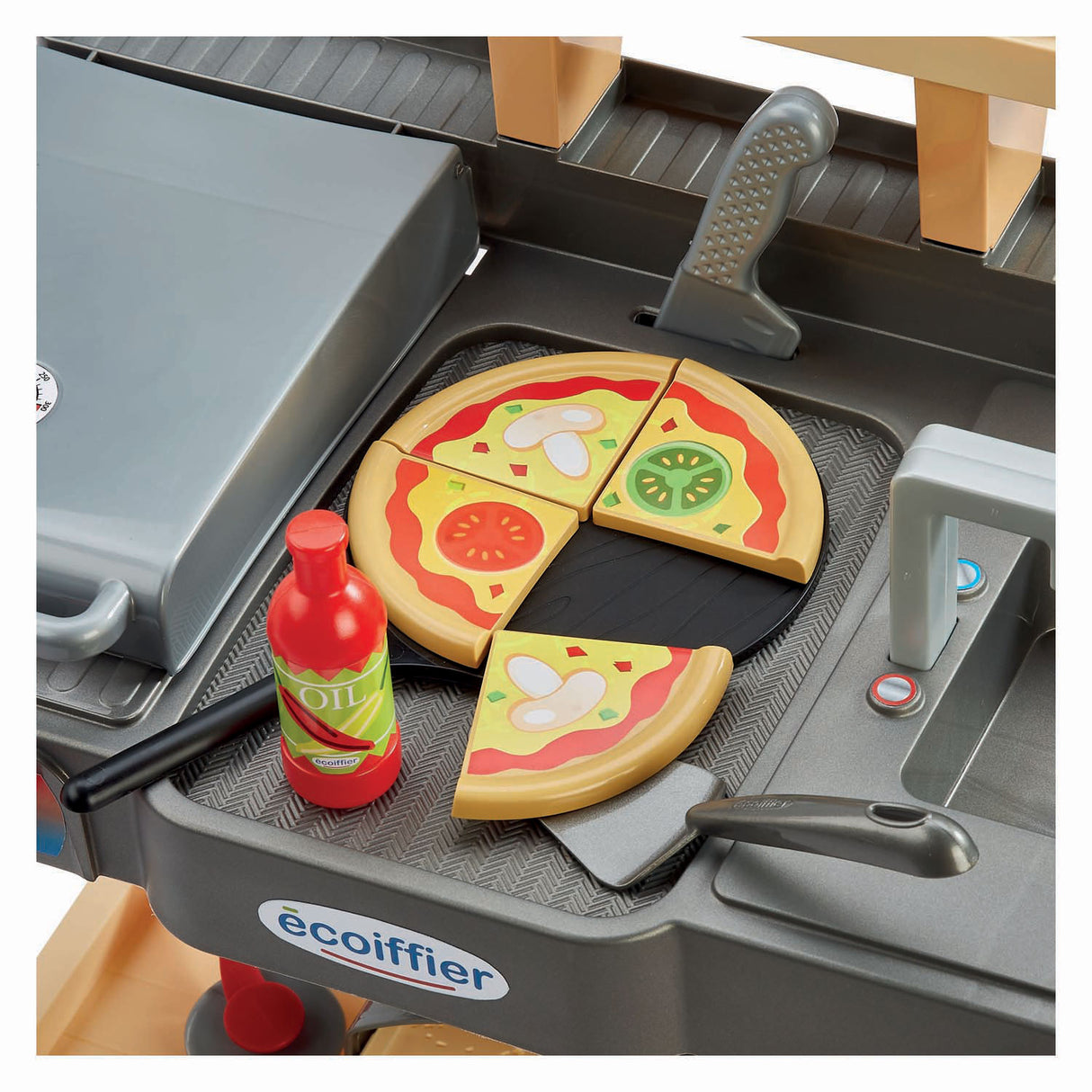 Ecoiffier zomer keuken met barbecue en pizzaoven, 27dlg.
