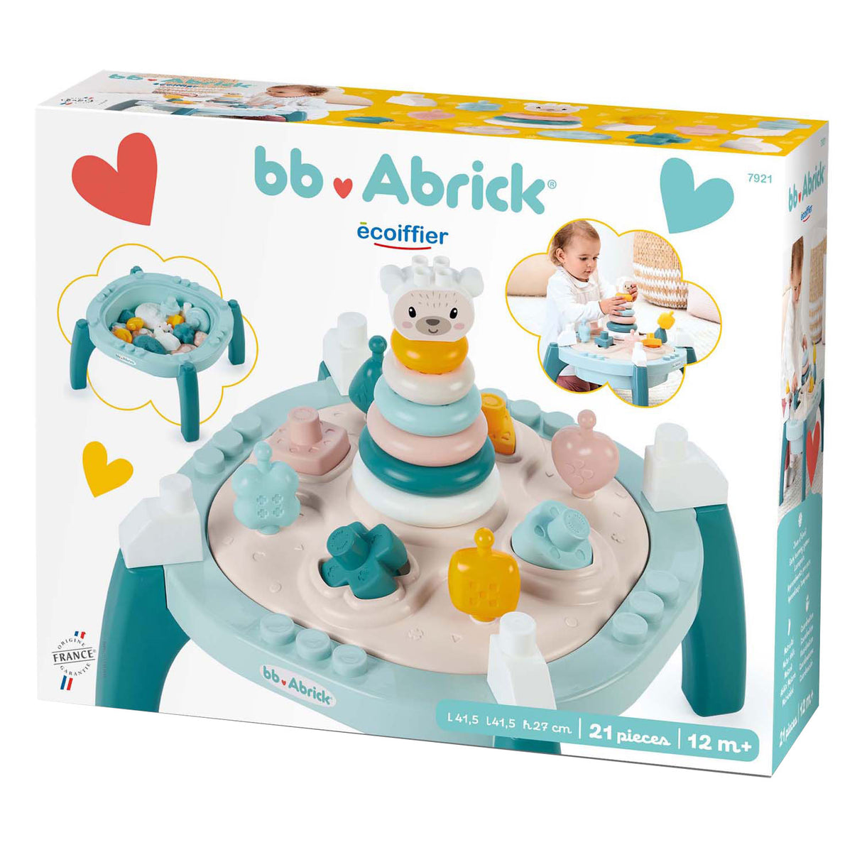 Ecoiffier abrick baby mijn eerste activiteitentafel, 21dlg.