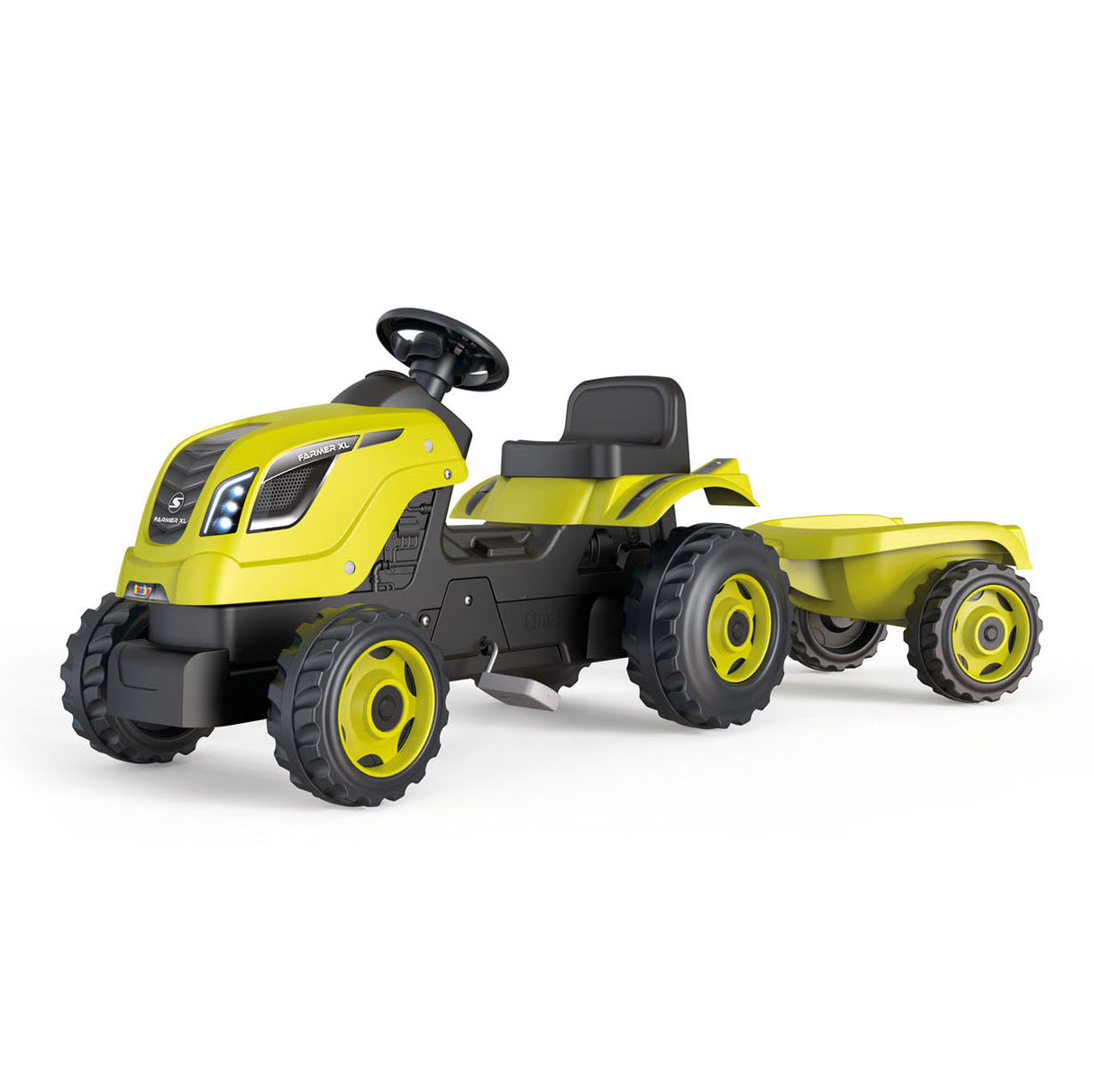 Smoby farmer xl traptractor met trailer groen