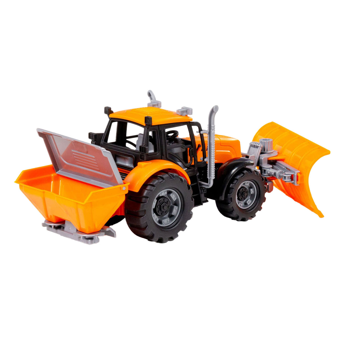 Cavallino tractor met sneeuw ploeg geel, schaal 1:32