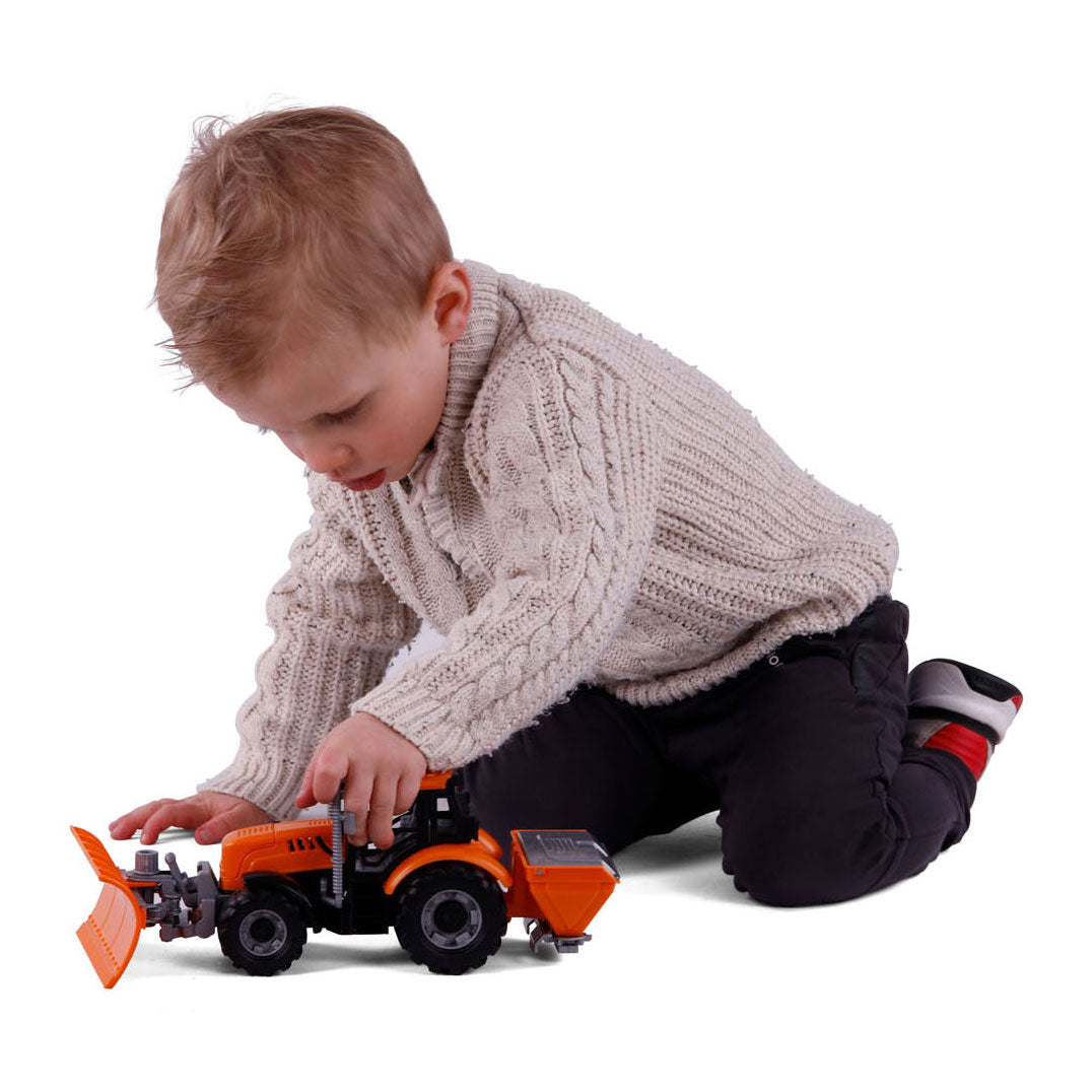Cavallino tractor met sneeuw ploeg geel, schaal 1:32