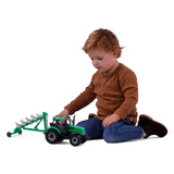 Cavallino tractor met ploeg groen, schaal 1:32