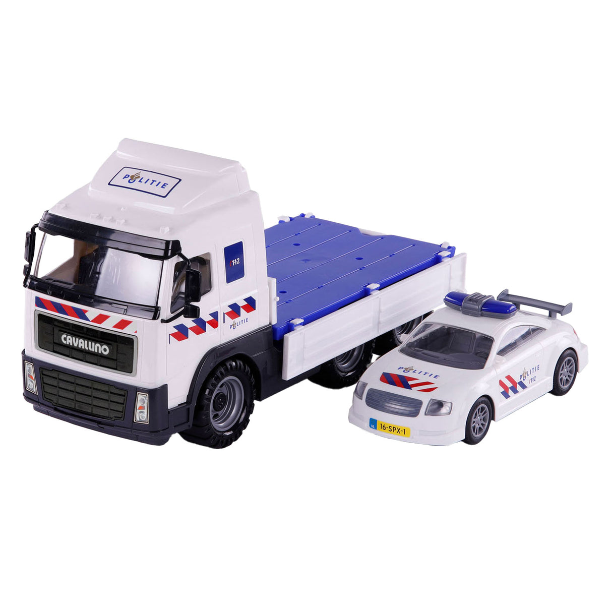 Cavallino politievrachtwagen en politieauto, schaal 1:16