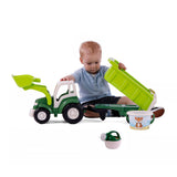Cavallino xl tractor groen met kiep- aanhangwagen en emmerset, 9dlg.