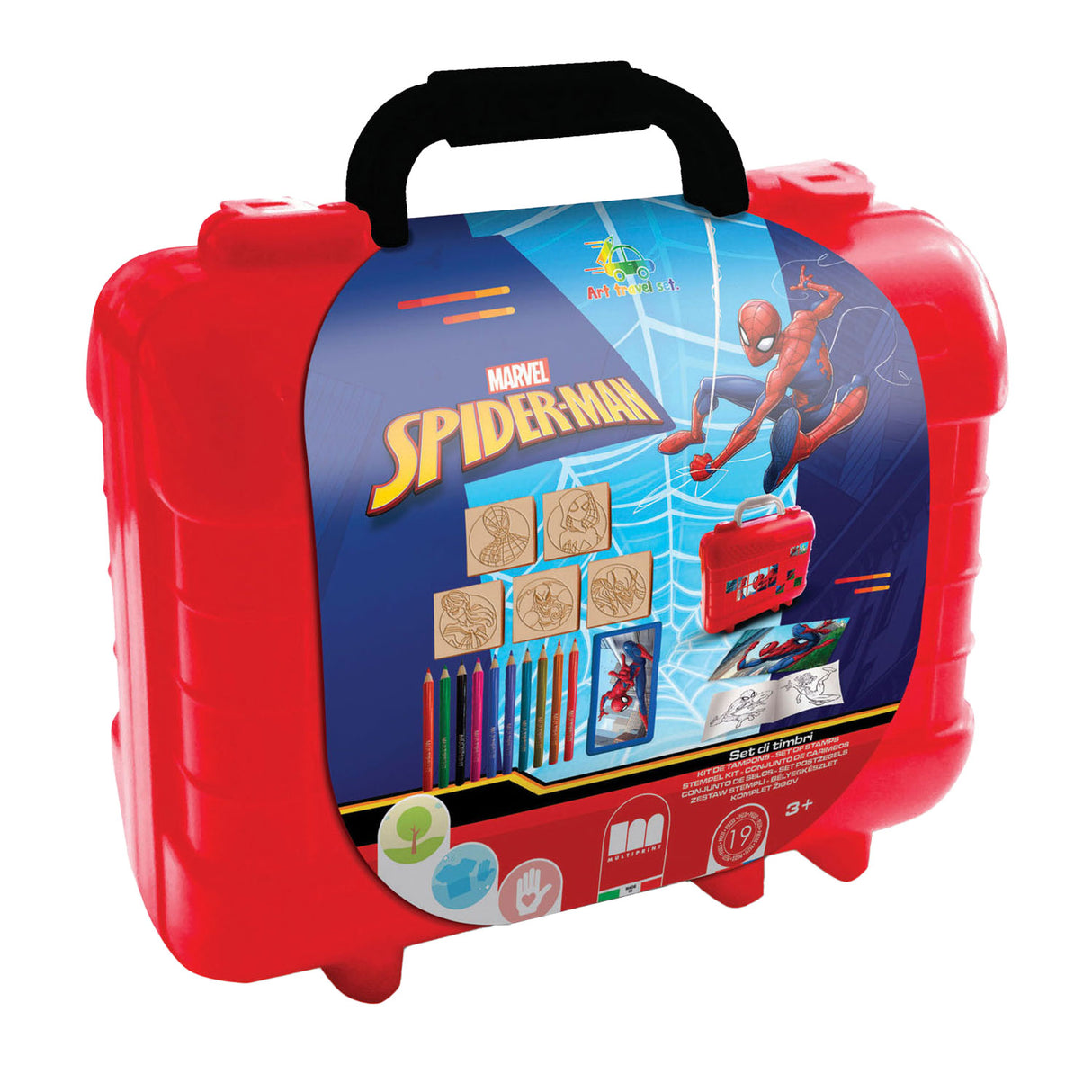 Multiprint spiderman reis stempel- en kleurkoffer
