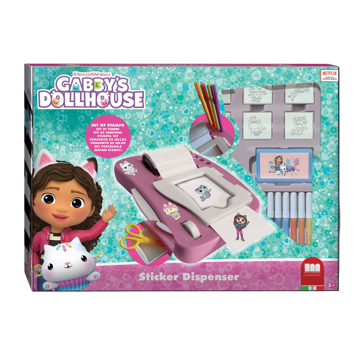 Multiprint gabby's poppenhuis stickermachine set