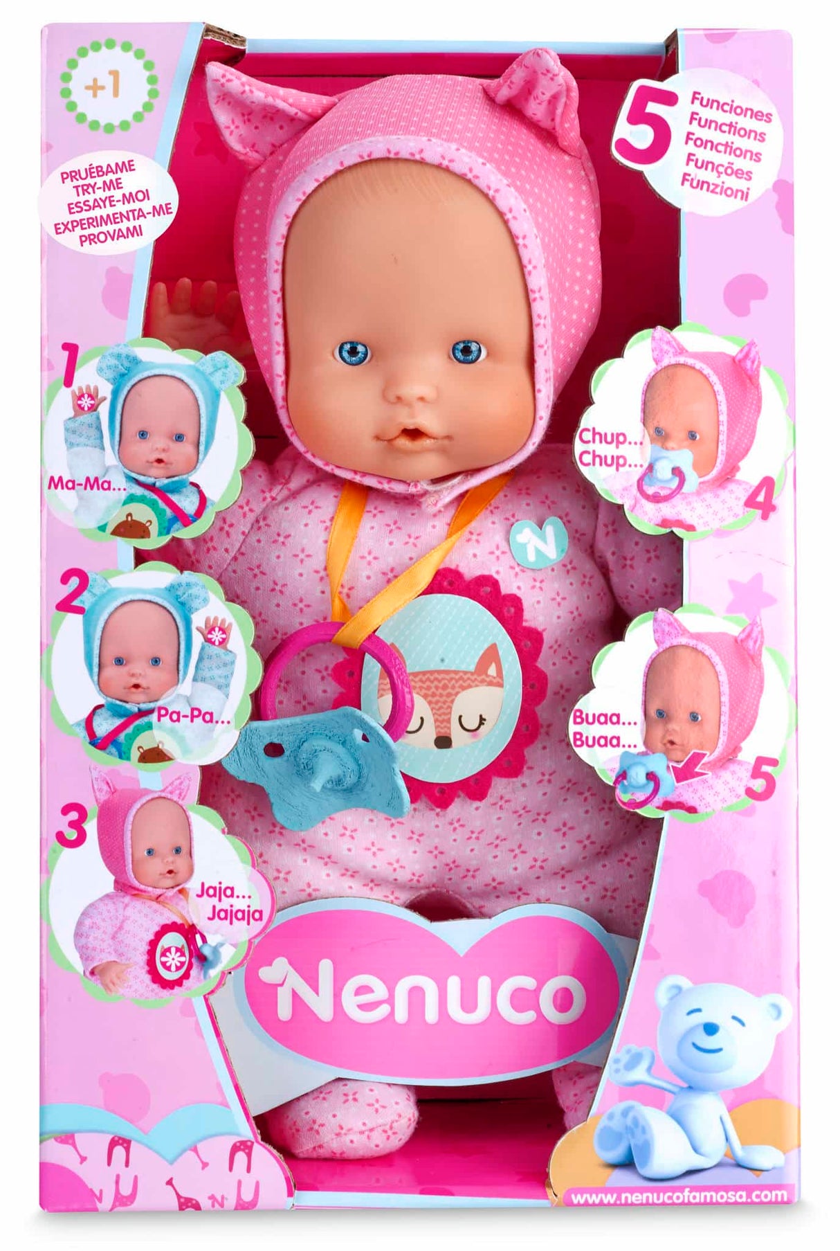 Famosa nenuco pop met 5 functies en speen