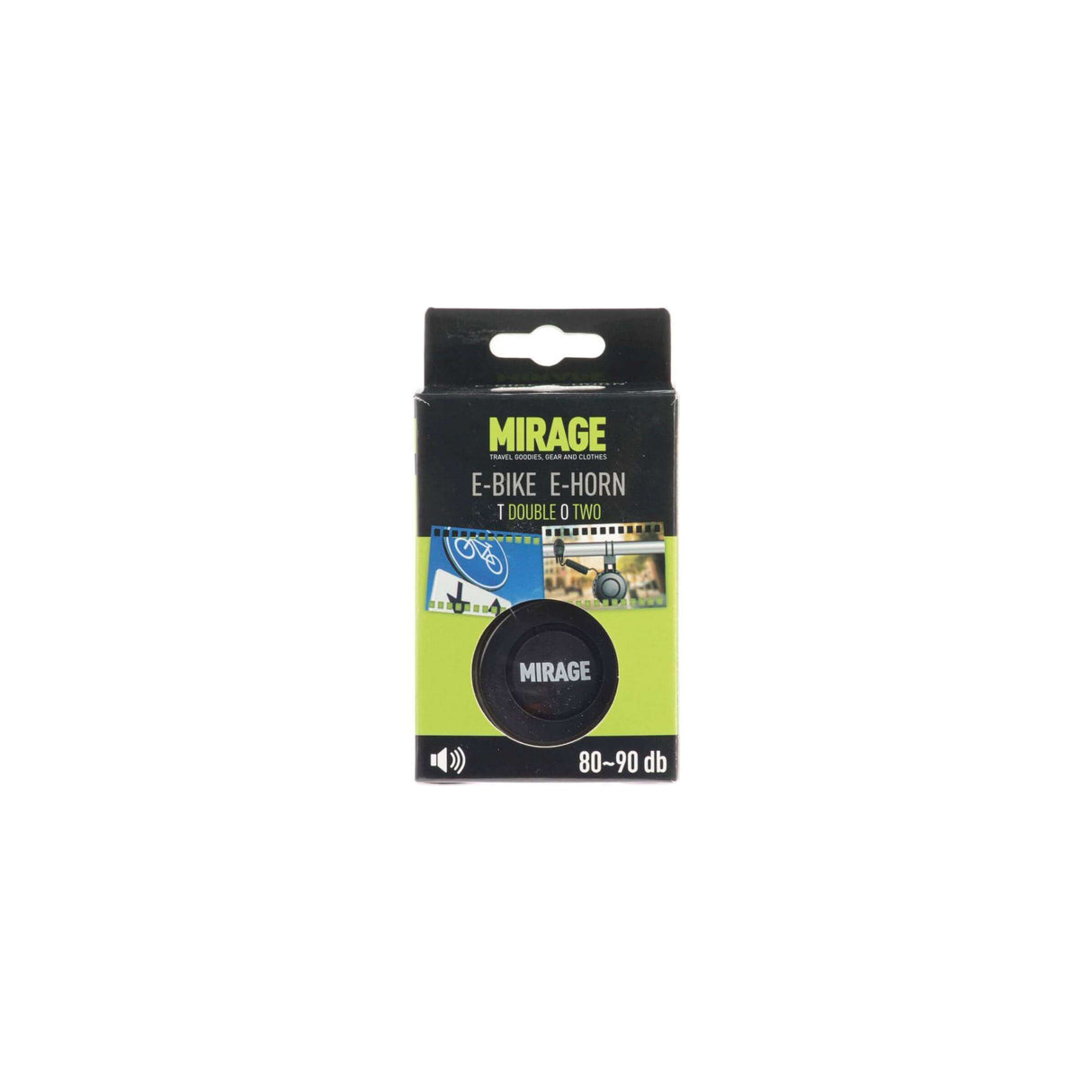 Mirage Fietshoorn T-002 80 90dB 6,5 cm ABS PC zwart 2-delig