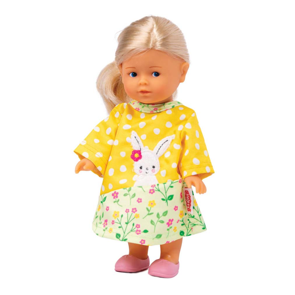 Poppen Tuinbroek met Gestreept Shirt Bunny Lou, 20-25 cm