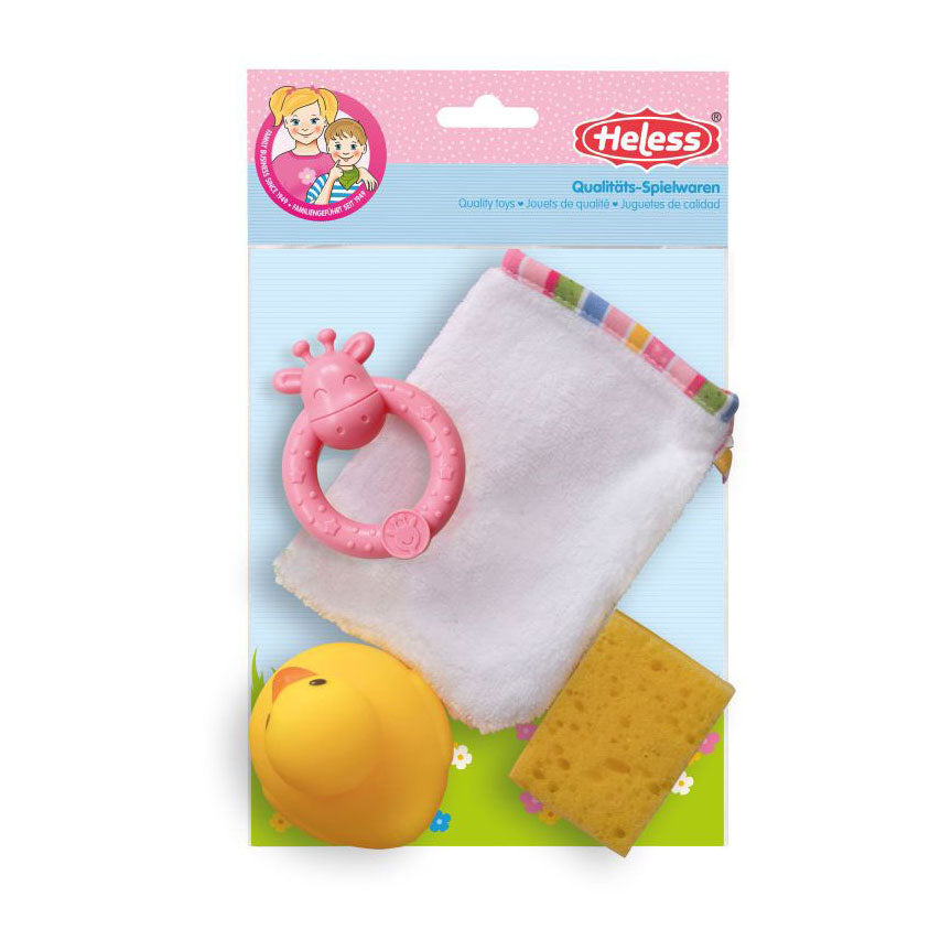 Heless poppen washand met accessoires, 4ldg.