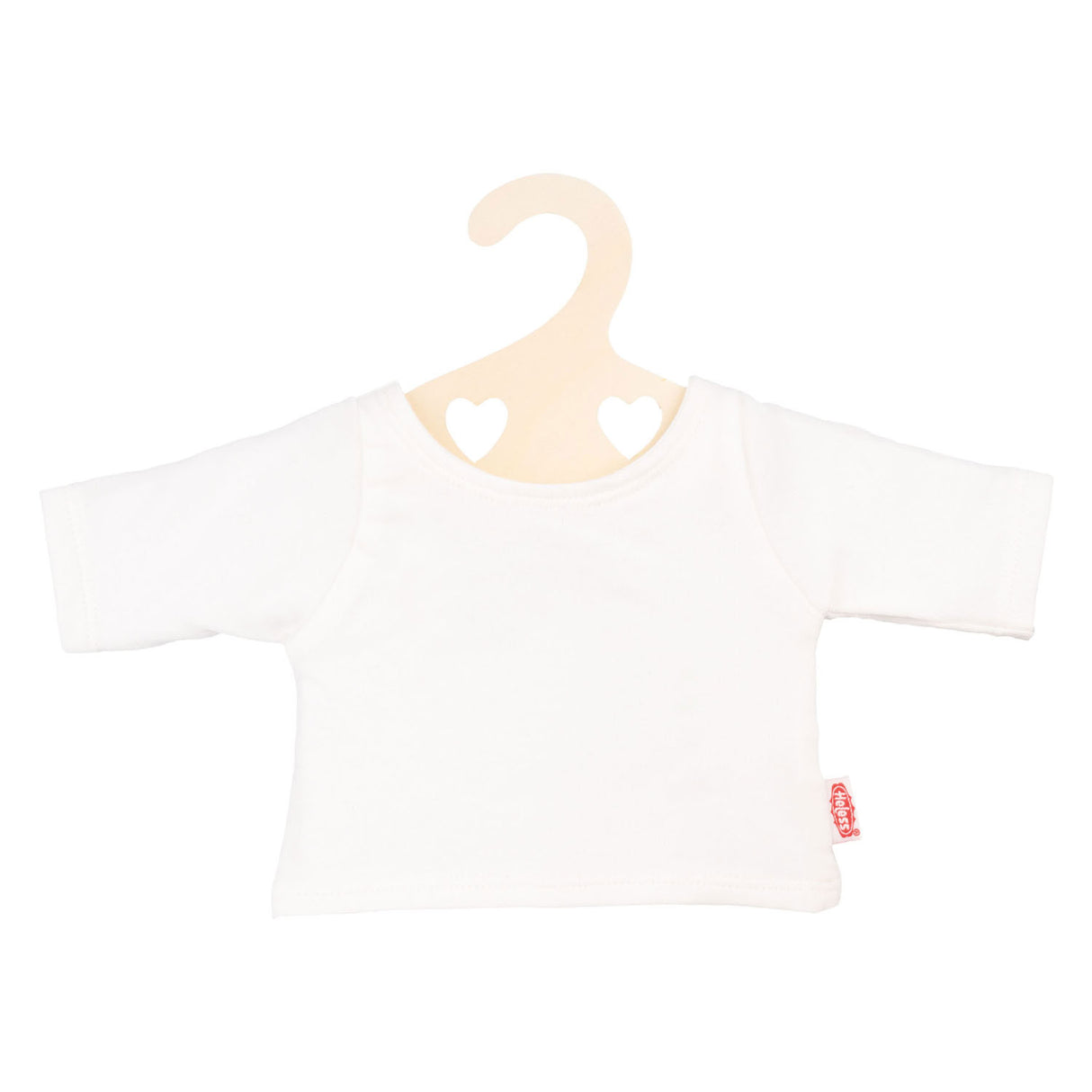 Heless poppen t-shirt wit op kledinghanger, maat 28-35 cm
