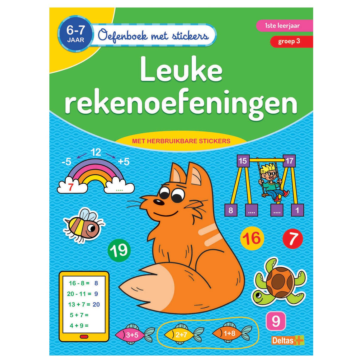 Deltas oefenboek met stickers - leuke rekenoefeningen (6-7 jaar)