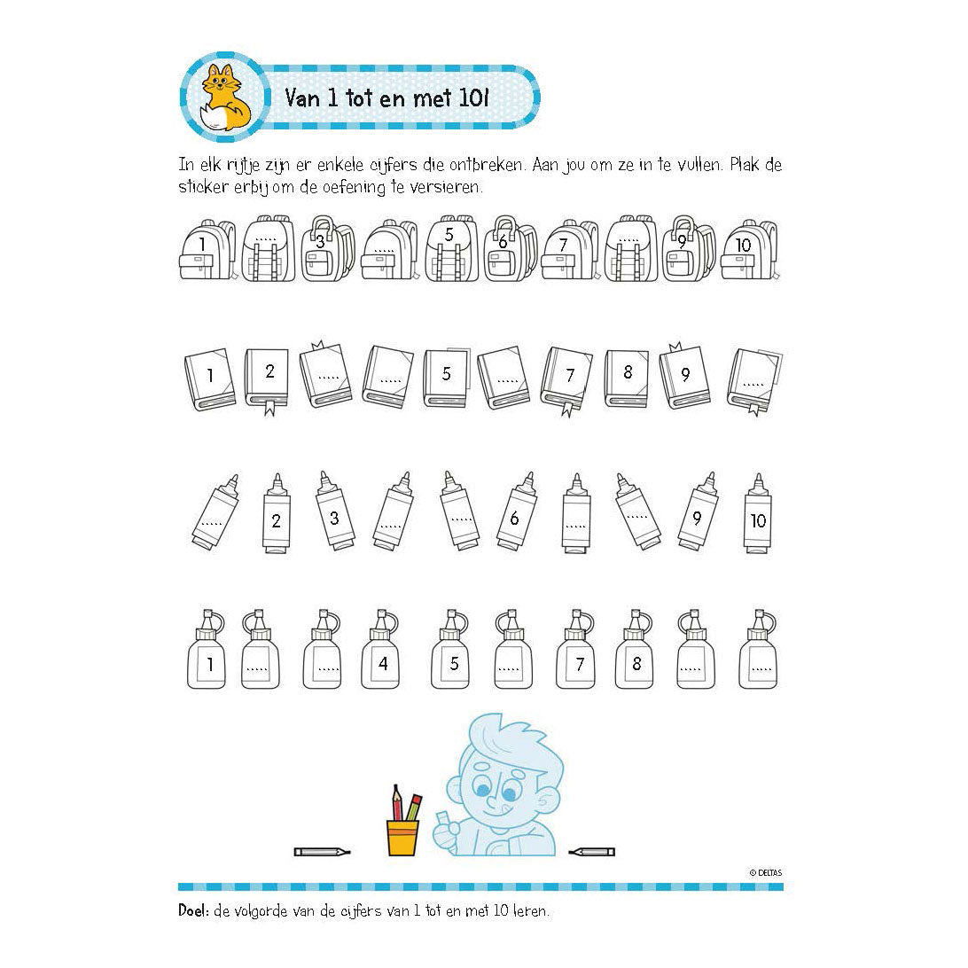 Deltas oefenboek met stickers - leuke rekenoefeningen (6-7 jaar)