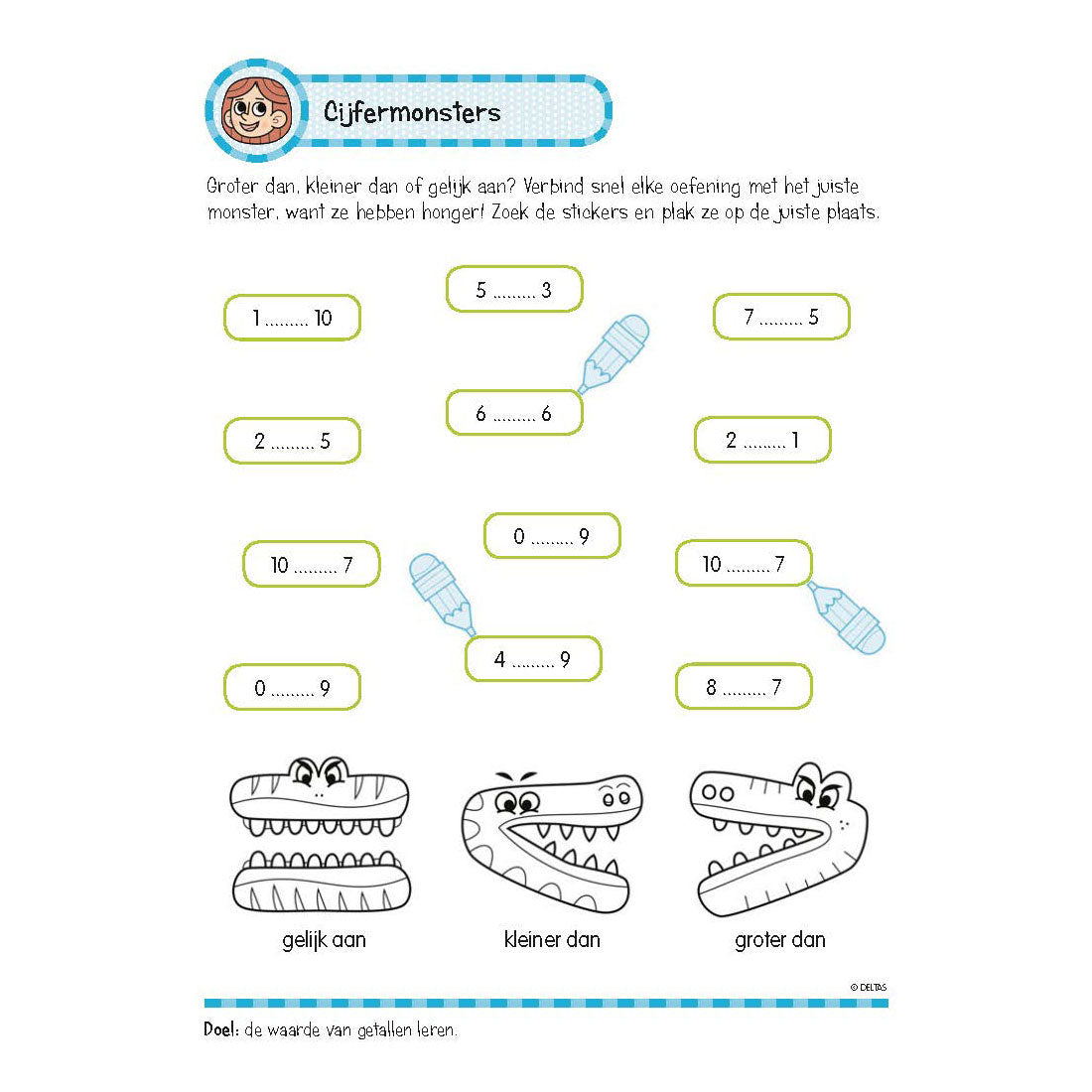 Deltas oefenboek met stickers - leuke rekenoefeningen (6-7 jaar)
