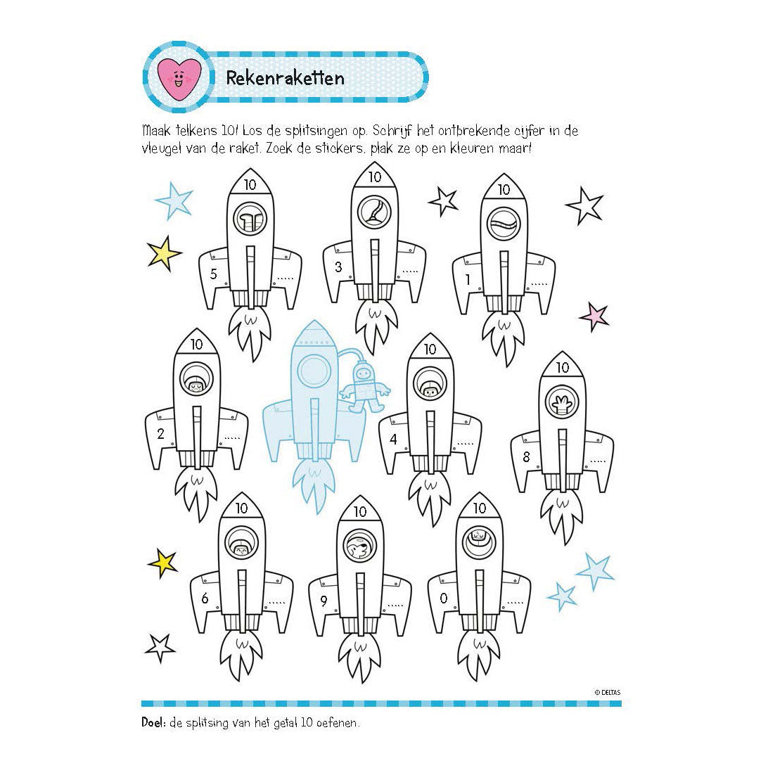 Deltas oefenboek met stickers - leuke rekenoefeningen (6-7 jaar)