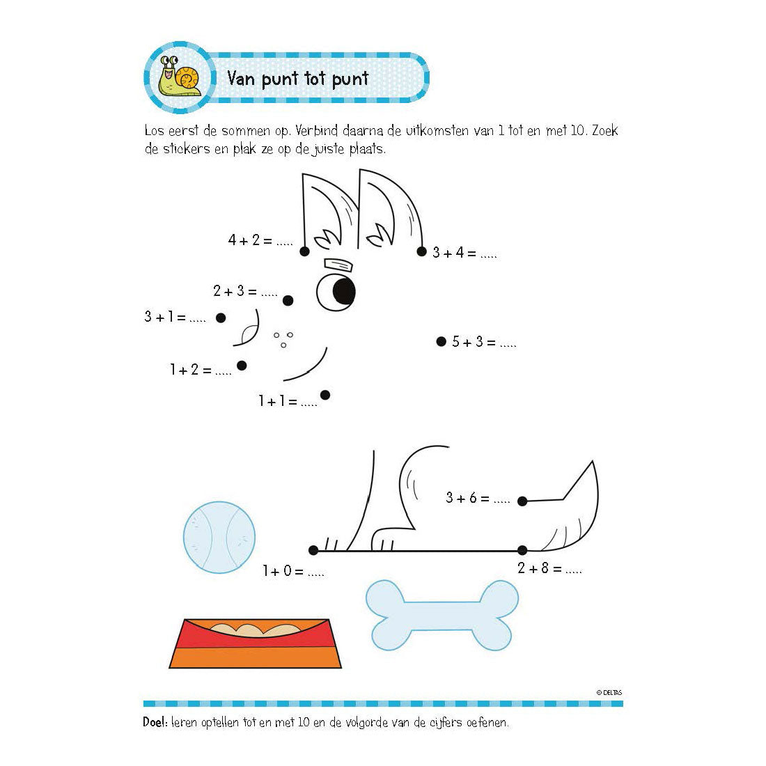 Deltas oefenboek met stickers - leuke rekenoefeningen (6-7 jaar)
