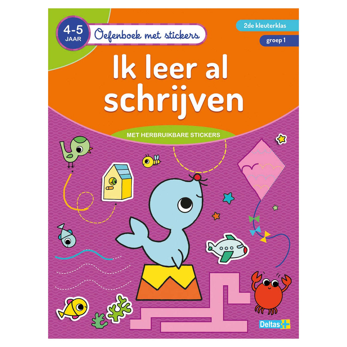 Deltas oefenboek met stickers - ik leer al schrijven (4-5 jaar)
