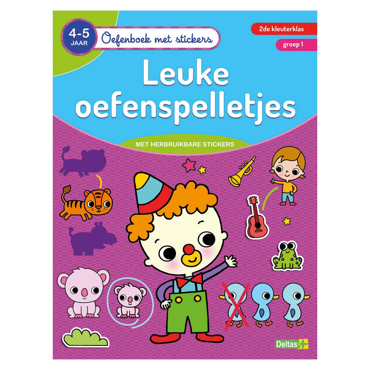 Deltas oefenboek met stickers - leuke oefenspelletjes (4-5 jaar)