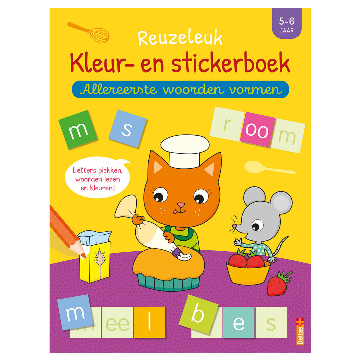 Deltas reuzeleuk kleur- en stickerboek - allereerste woorden vormen