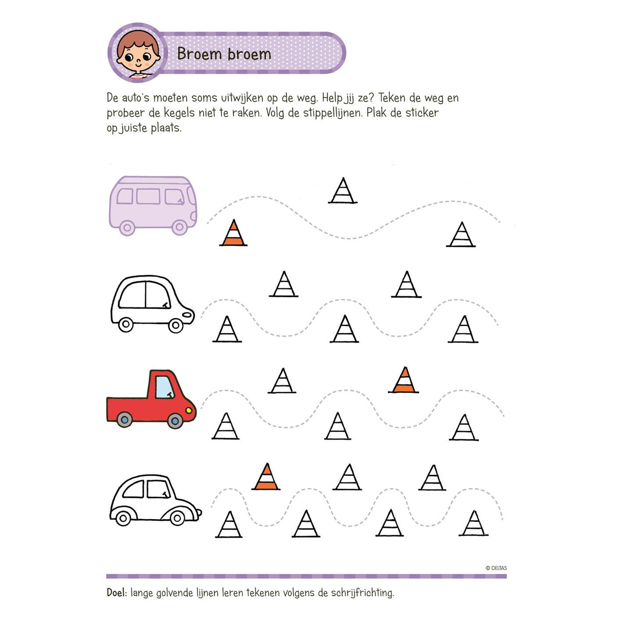 Deltas oefenpret met stickers groep 1- schrijven, lezen, tellen (4-5 jaar)