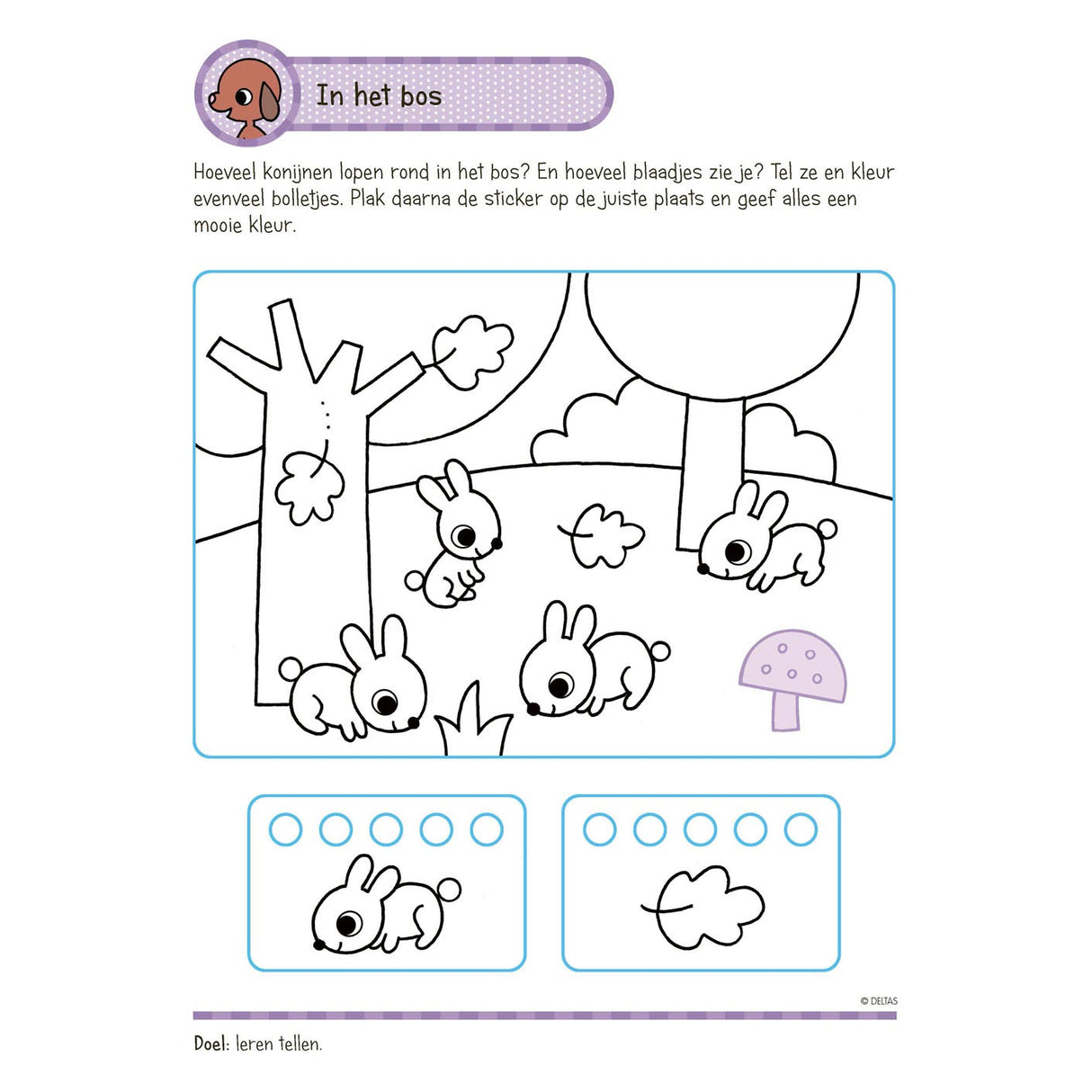 Deltas oefenpret met stickers groep 1- schrijven, lezen, tellen (4-5 jaar)