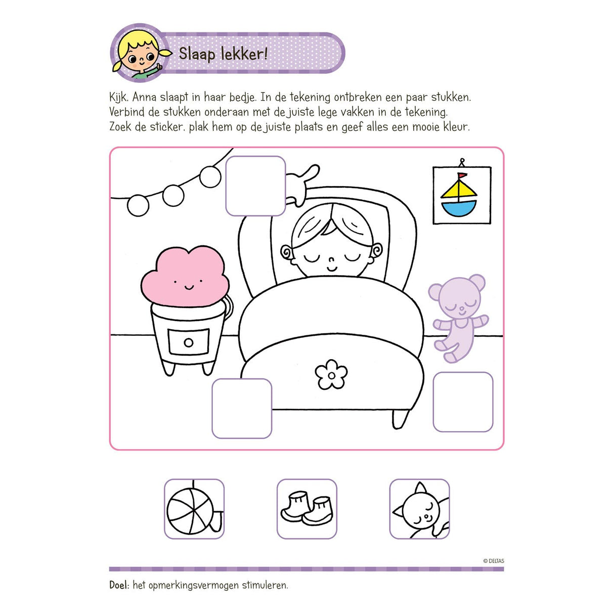 Deltas oefenpret met stickers groep 1- schrijven, lezen, tellen (4-5 jaar)