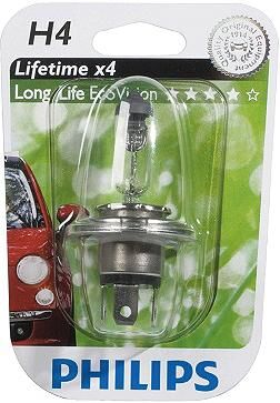 Hoofdlamp philips h4 light bulb longlife 1 blister