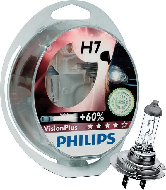 Philips hoofdlamp visionplus h7 lamp vision plus+60 kit of 2
