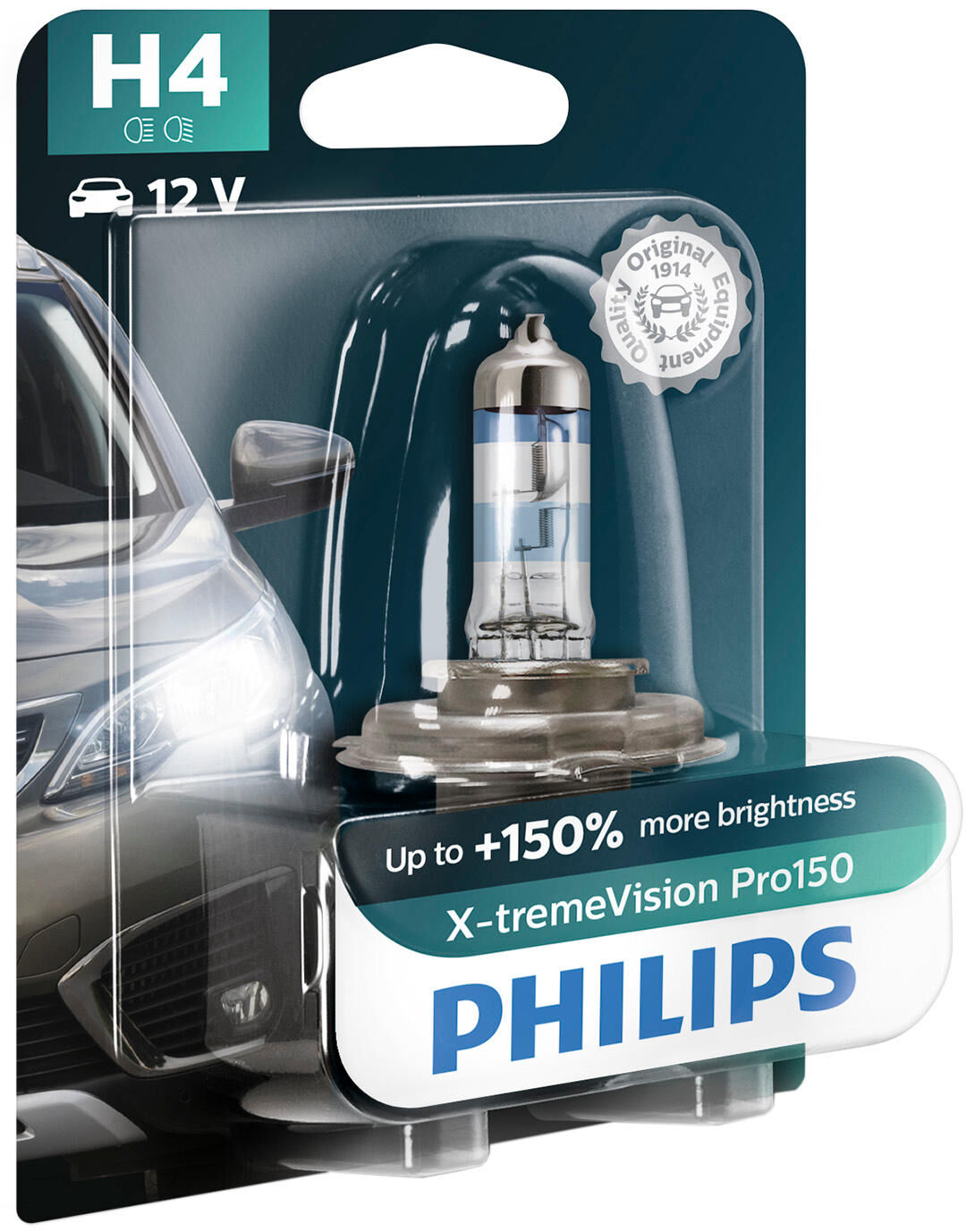 Hoofdlamp "x-tremevision pro 150" van philips lamp h4 12v philips xtreme vis.pro150