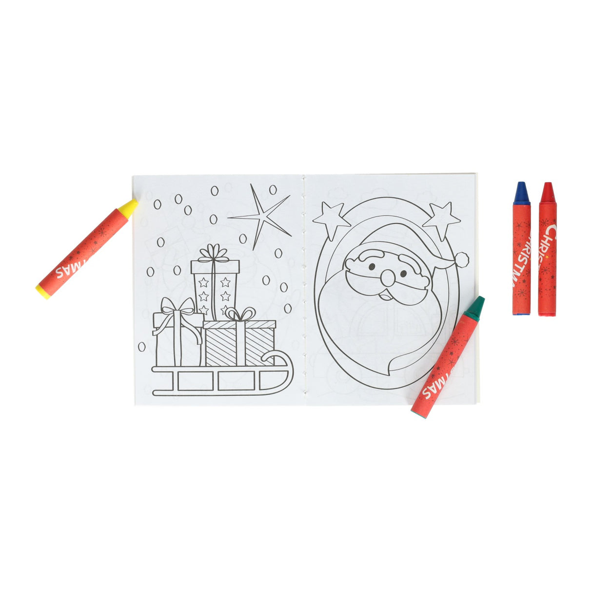 Wins holland traktatiesetje kerstmis kleurset met krijtjes en stickers
