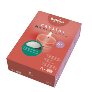 Bolsius clear cup maxi licht 8u doos 12