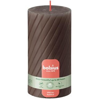 Bolsius rustiek twist stompkaars 130 68 rustiek taupe