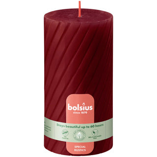 Bolsius rustiek twist stompkaars 130 68 rood