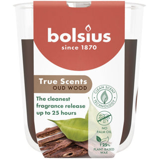 Bolsius geurglas true scents oud wood 80 73