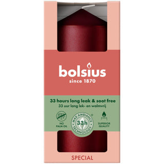 Bolsius stompkaars 120 58 metallic rood