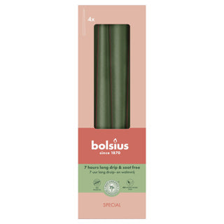 Bolsius gotische kaarsen 245 24 doos 4 metallic green
