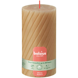Bolsius rustiek twist stompkaars 130 68 haverbeige