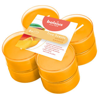 Bolsius maxilichten true scents mango 8 stuks 8 uur
