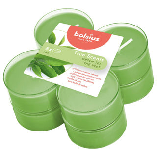 Bolsius maxilichten true scents green tea 8 stuks 8 uur