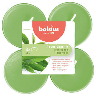 Bolsius maxilichten true scents green tea 8 stuks 8 uur