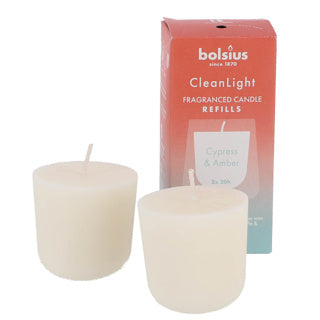 Bolsius navulling clean light pack 2 cypress amber