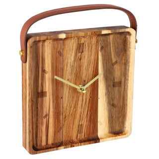 Klok vienne hout 22x22x6,5 cm